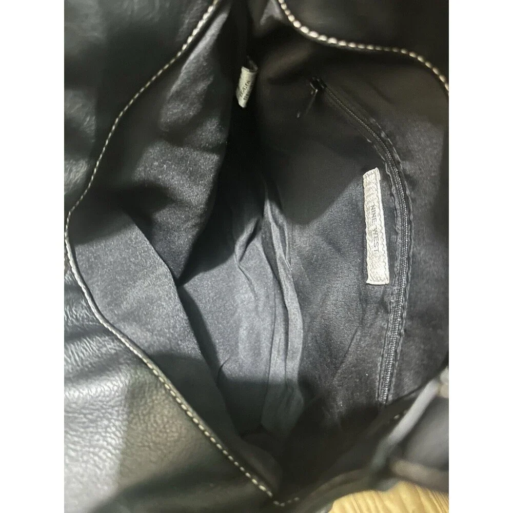 Nine West since 1973 Shoulder Bag /Black‎ purse Ruffle detail Hobo EUC